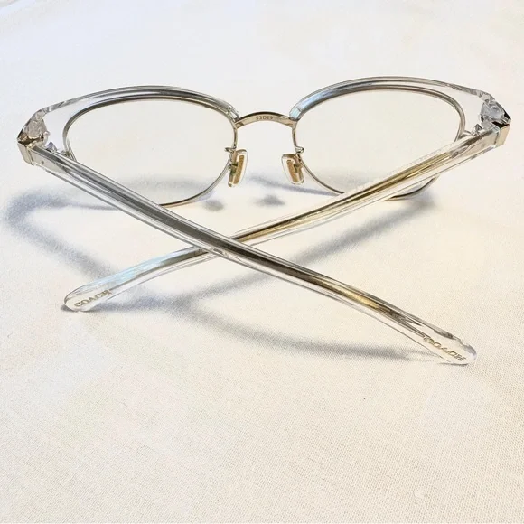 Coach HC6195 5111 Shinny Light Gold/Clear Stagecoach Emblem Eyeglasses 53-19-140 - Picture 5 of 10